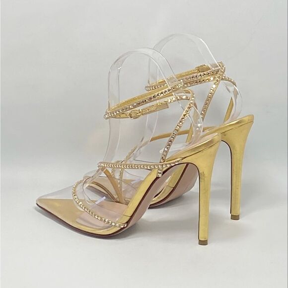 Andrea Wazen Leather & Crystal Pumps size 39.5 - Picture 6 of 16